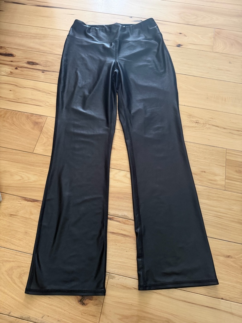 Black Faux Leather Flared leggings